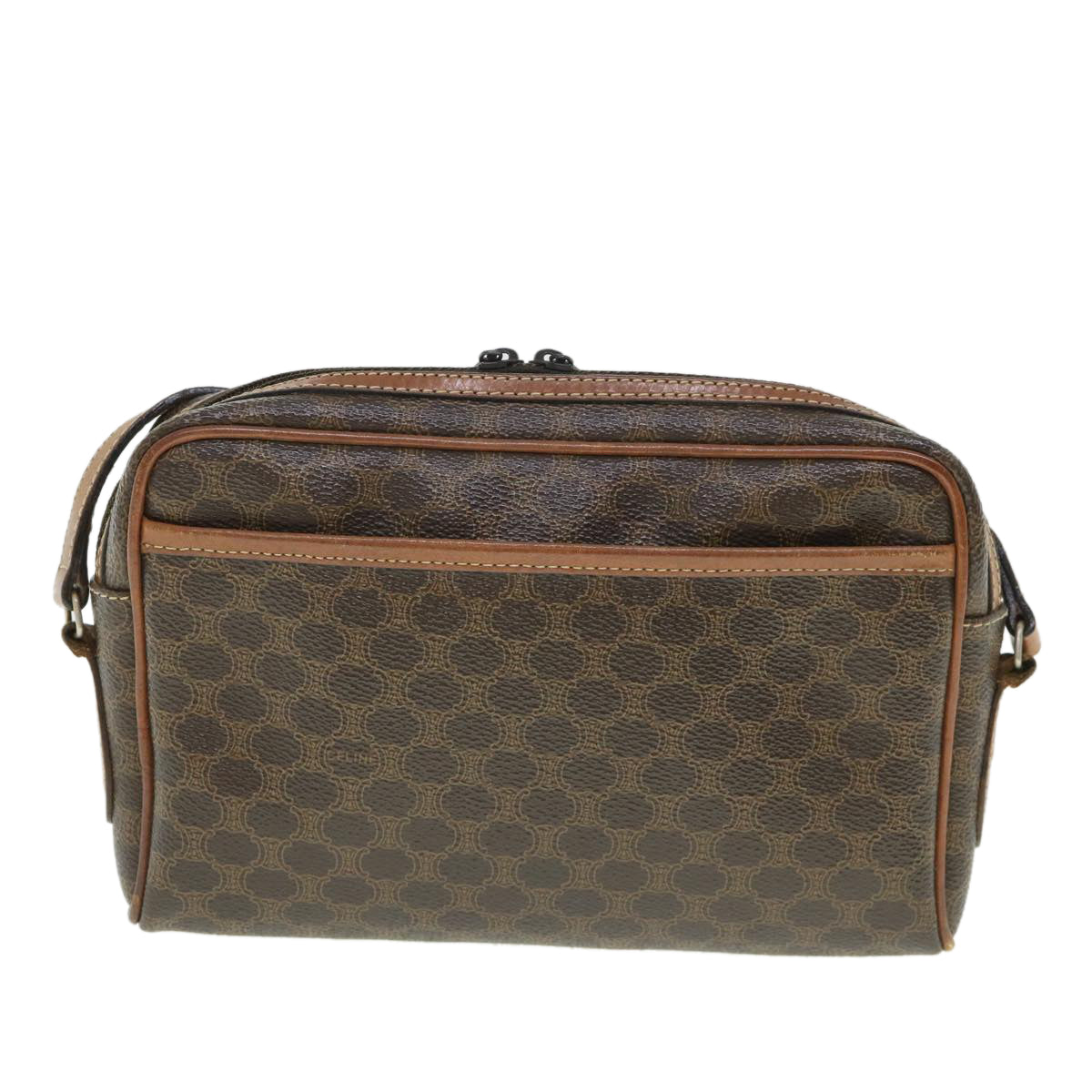 Luxury CELINE Macadam Canvas Shoulder Bag PVC Leather Brown  ar10380B