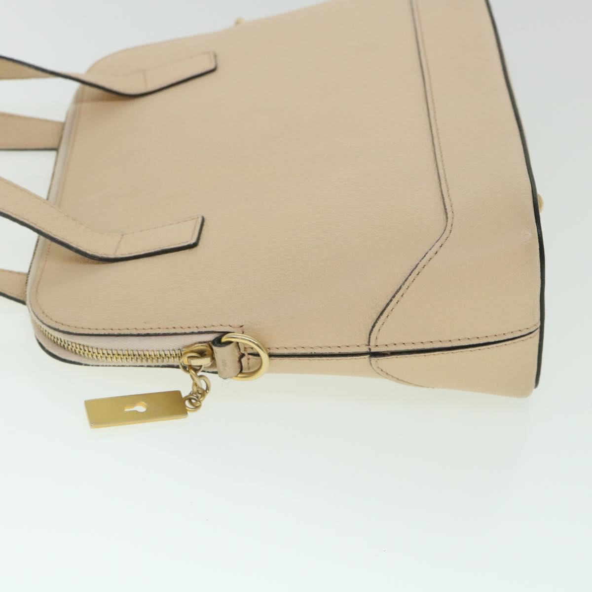 Luxury CELINE Hand Bag Leather 2way Beige  ar10402