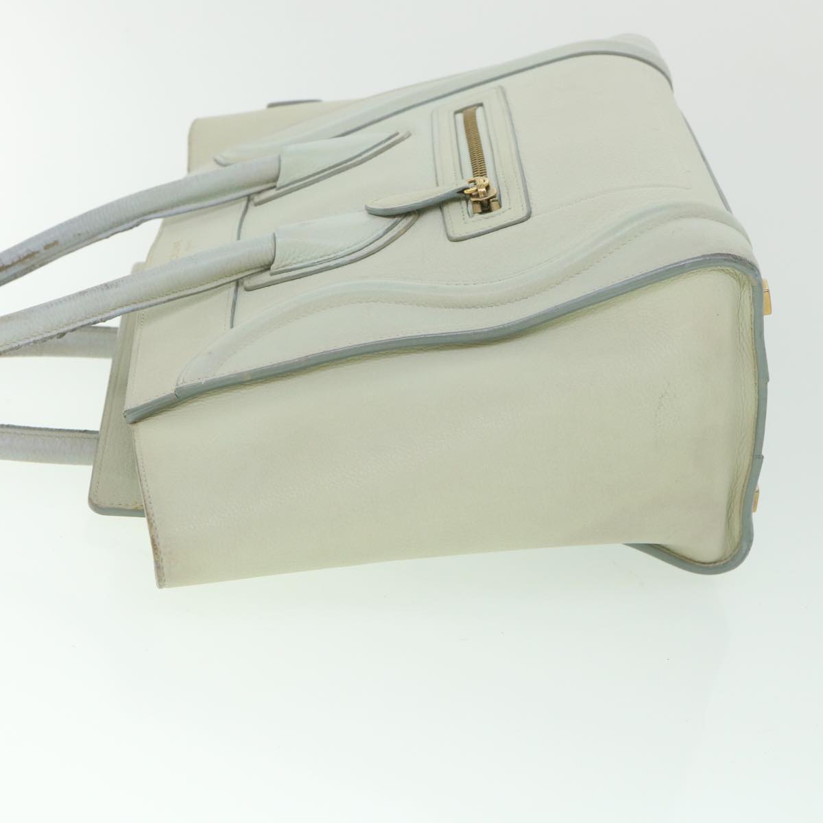 Luxury CELINE Luggage Hand Bag Leather Beige  ar10492