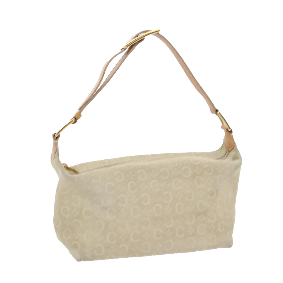 Luxury CELINE C Macadam Canvas Shoulder Bag Beige  ar10626B