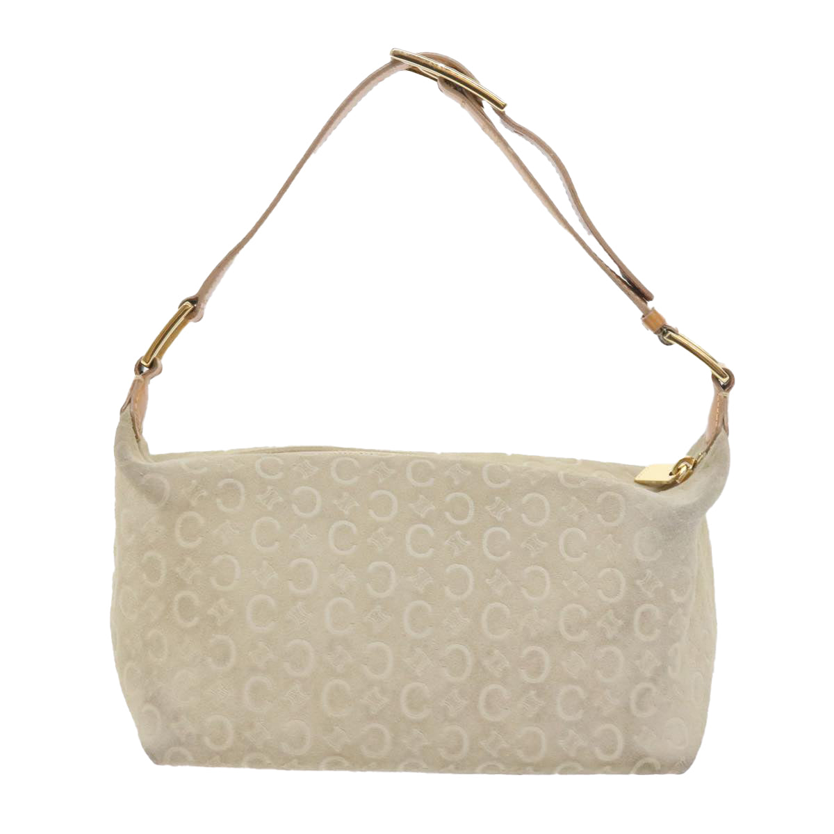 Luxury CELINE C Macadam Canvas Shoulder Bag Beige  ar10626B
