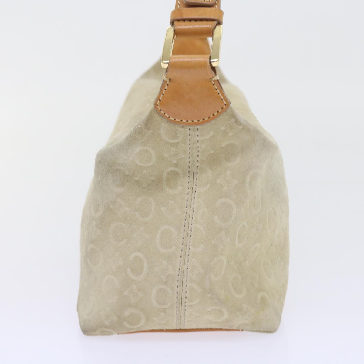 Luxury CELINE C Macadam Canvas Shoulder Bag Beige  ar10626B