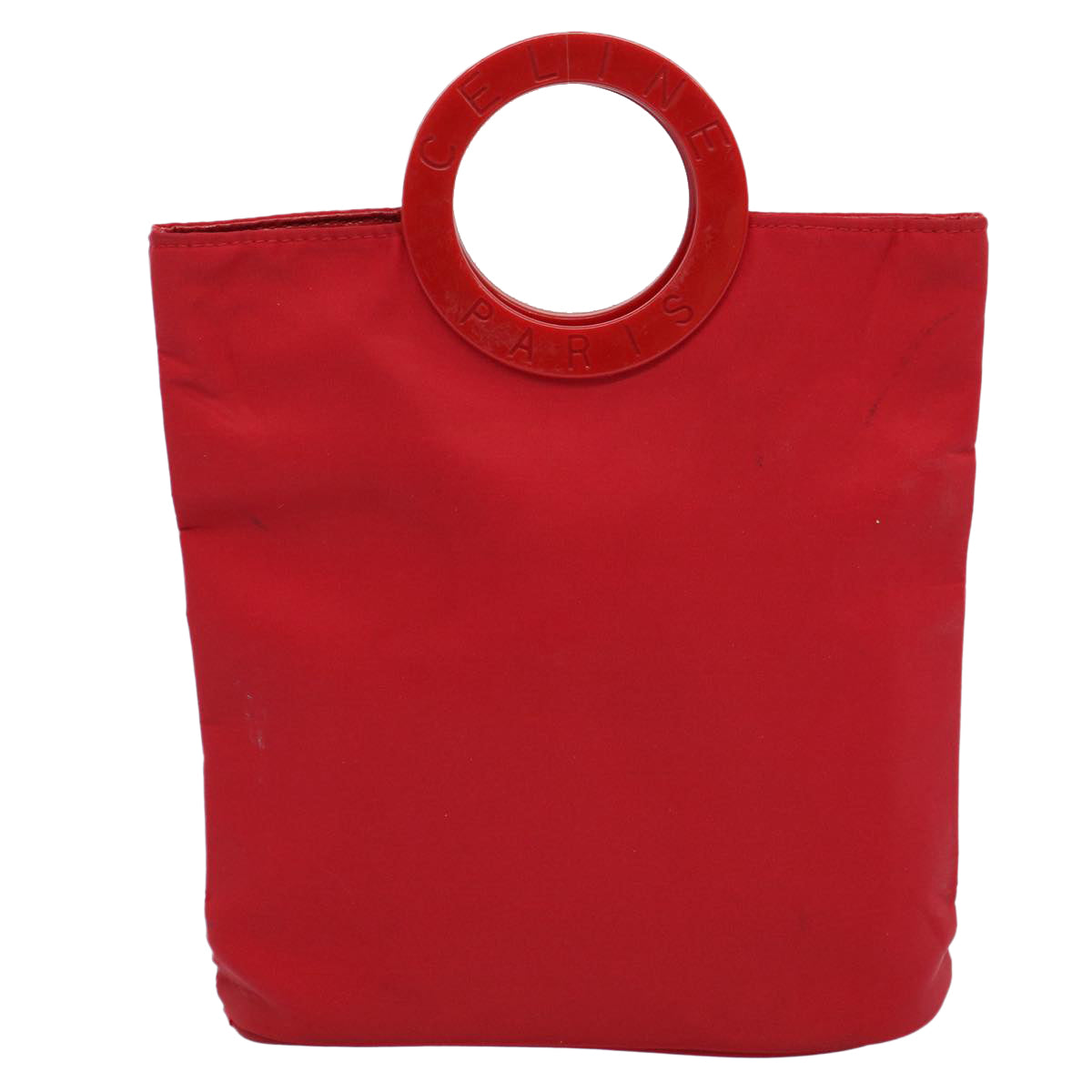 Luxury CELINE Circle Hand Bag Nylon Red  ar10732