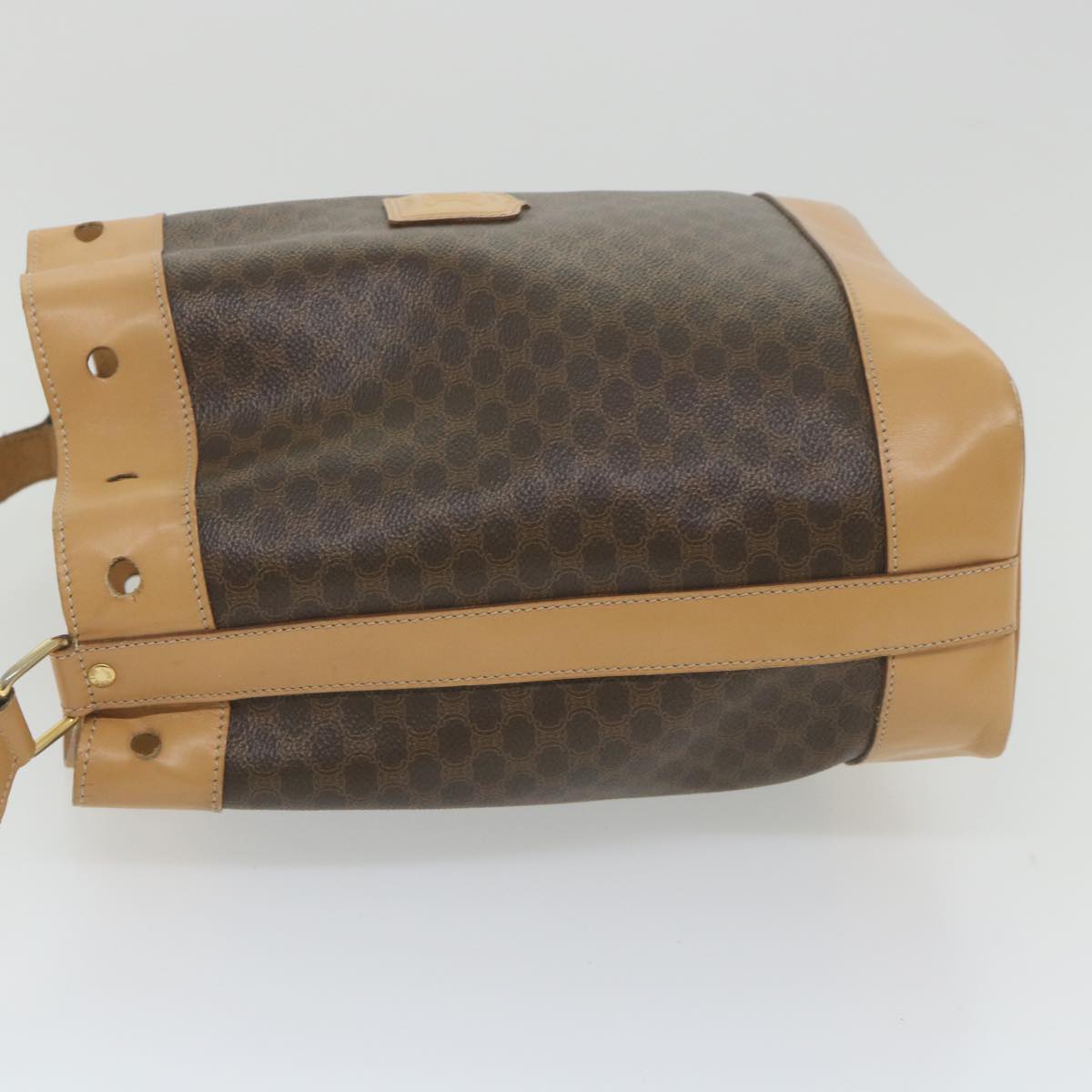 Luxury CELINE Macadam Canvas Shoulder Bag PVC Leather Brown  ar10788