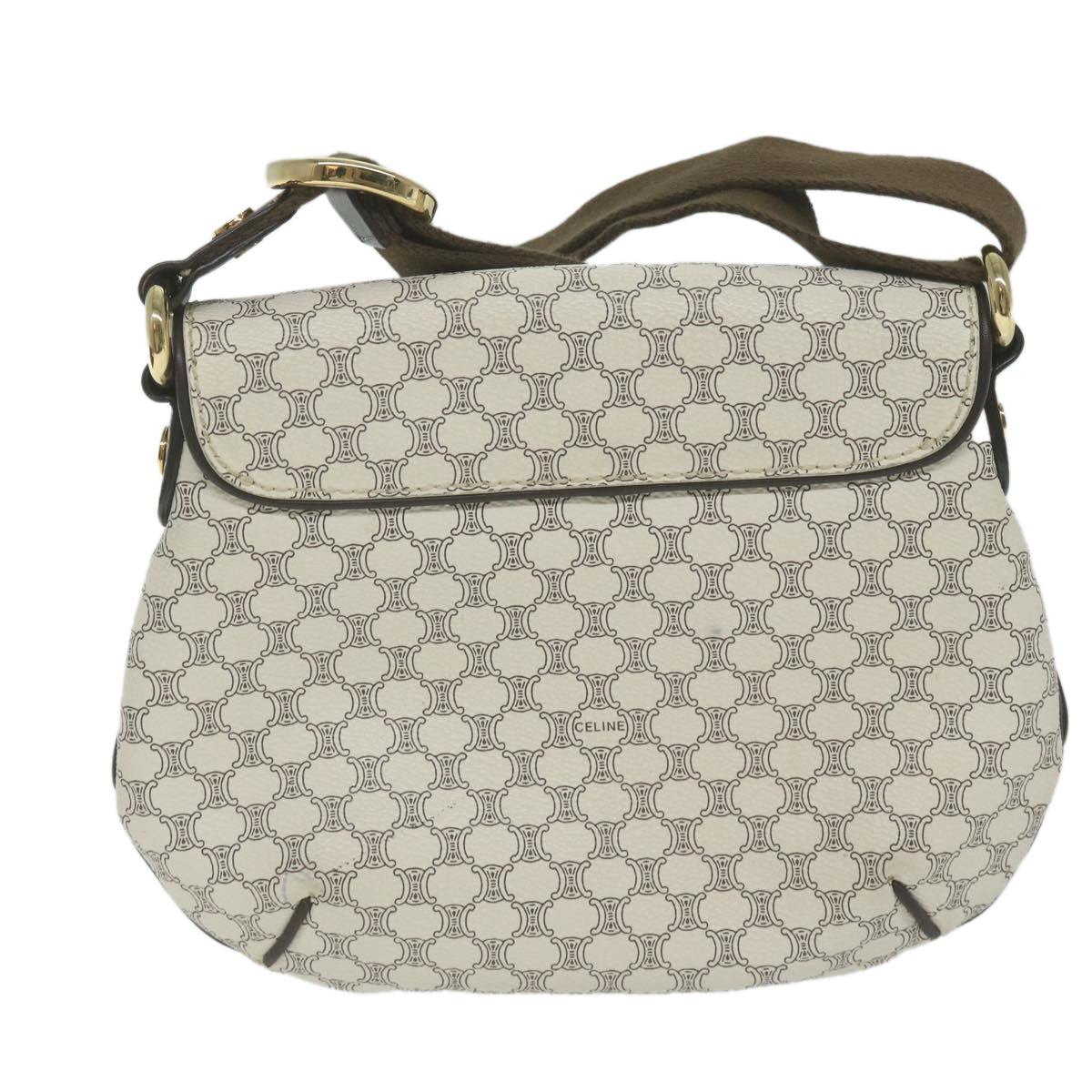 Luxury CELINE Macadam Canvas Shoulder Bag PVC Leather Whe  ar11116