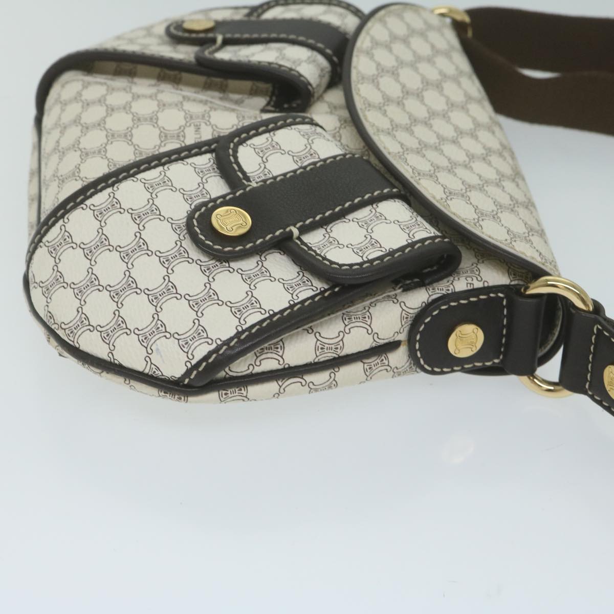 Luxury CELINE Macadam Canvas Shoulder Bag PVC Leather Whe  ar11116