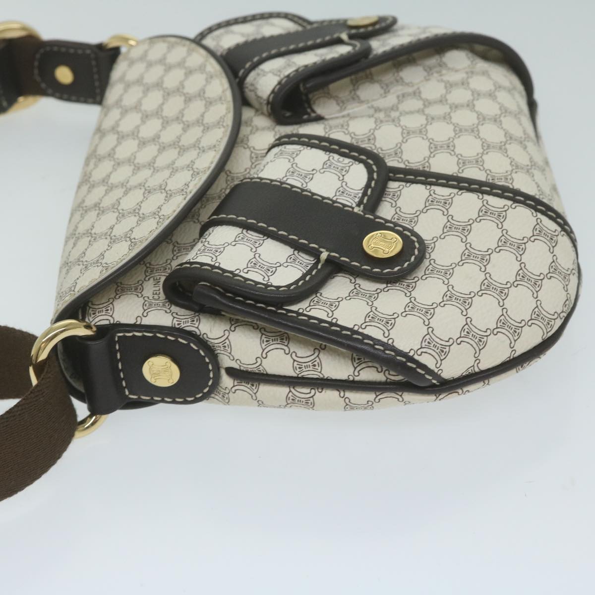 Luxury CELINE Macadam Canvas Shoulder Bag PVC Leather Whe  ar11116