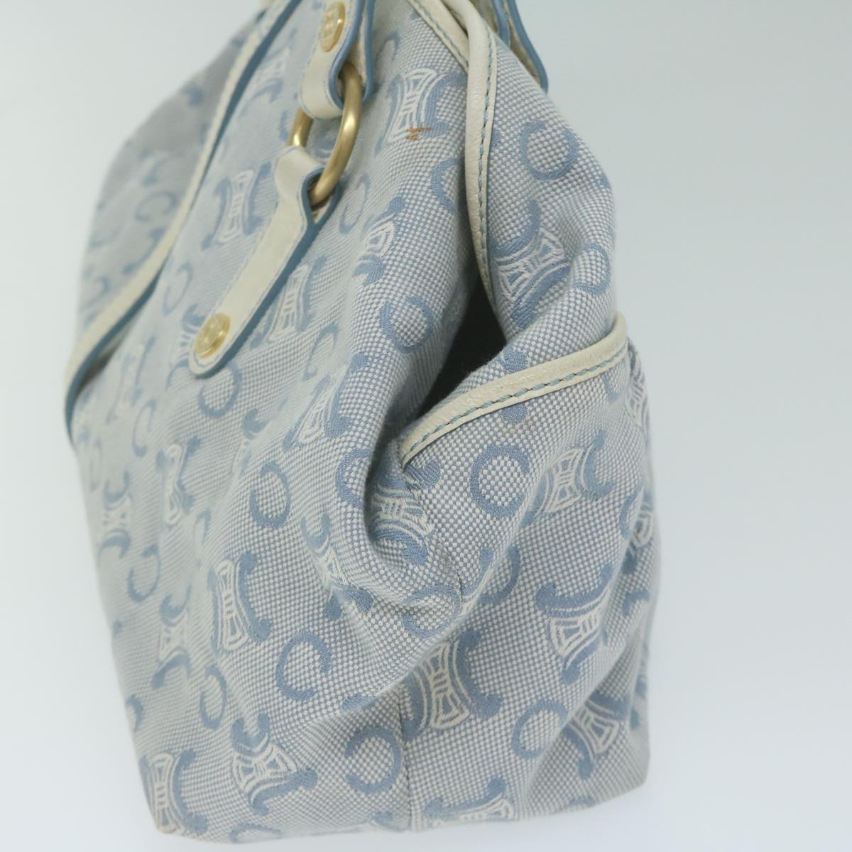 Luxury CELINE Paris Macadam Canvas Hand Bag Blue  ar11152B