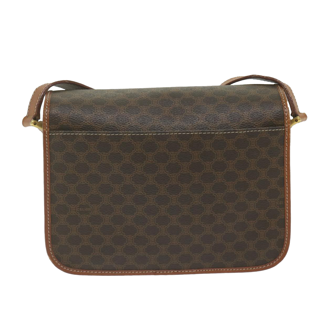 Luxury CELINE Macadam Canvas Shoulder Bag PVC Leather Brown  ar11187B