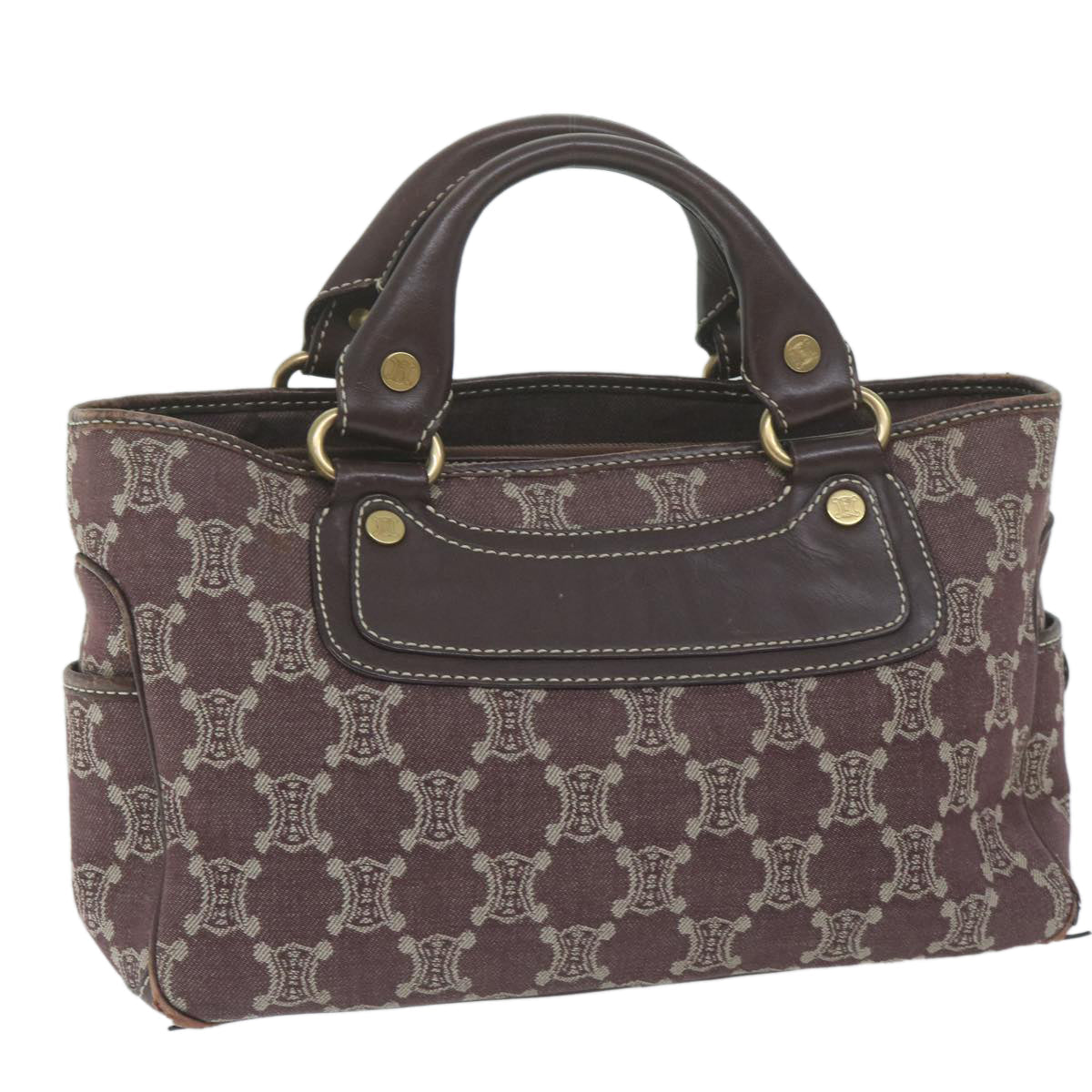 Luxury CELINE Paris Macadam Canvas Boogie Hand Bag Brown  ar11308