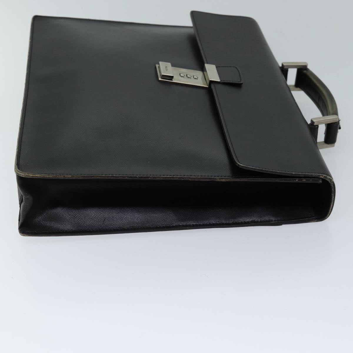 PRADA Hand Bag Leather Black Auth ar11660B
