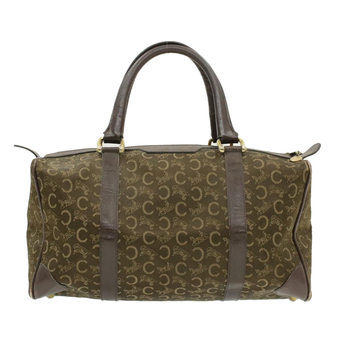 Luxury CELINE C Macadam Horse Carriage Canvas Hand Bag Brown  ar2957