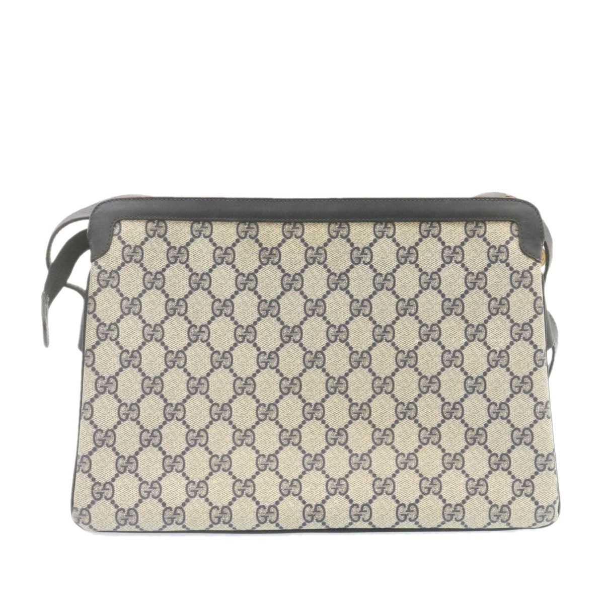 GUCCI Sherry Line GG Canvas Shoulder Bag PVC Leather Red Navy  ar4424