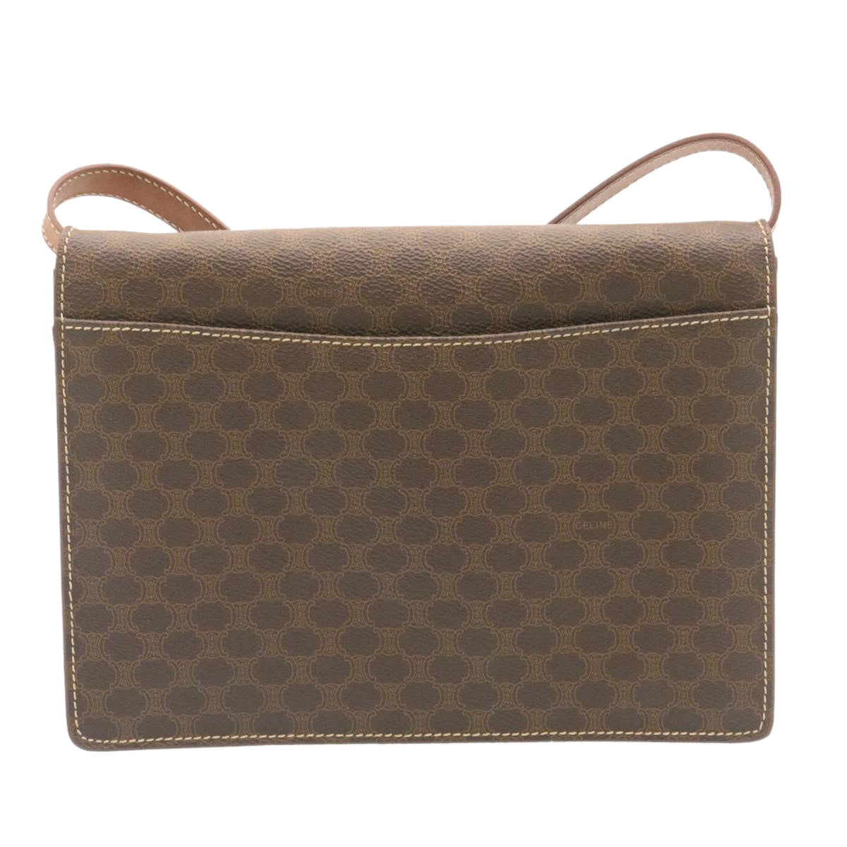 Luxury CELINE Horse Carriage Macadam Canvas Shoulder Bag Brown  ar6197