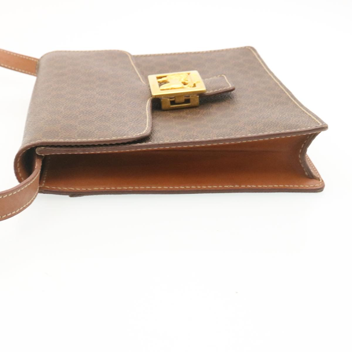 Luxury CELINE Horse Carriage Macadam Canvas Shoulder Bag Brown  ar6197