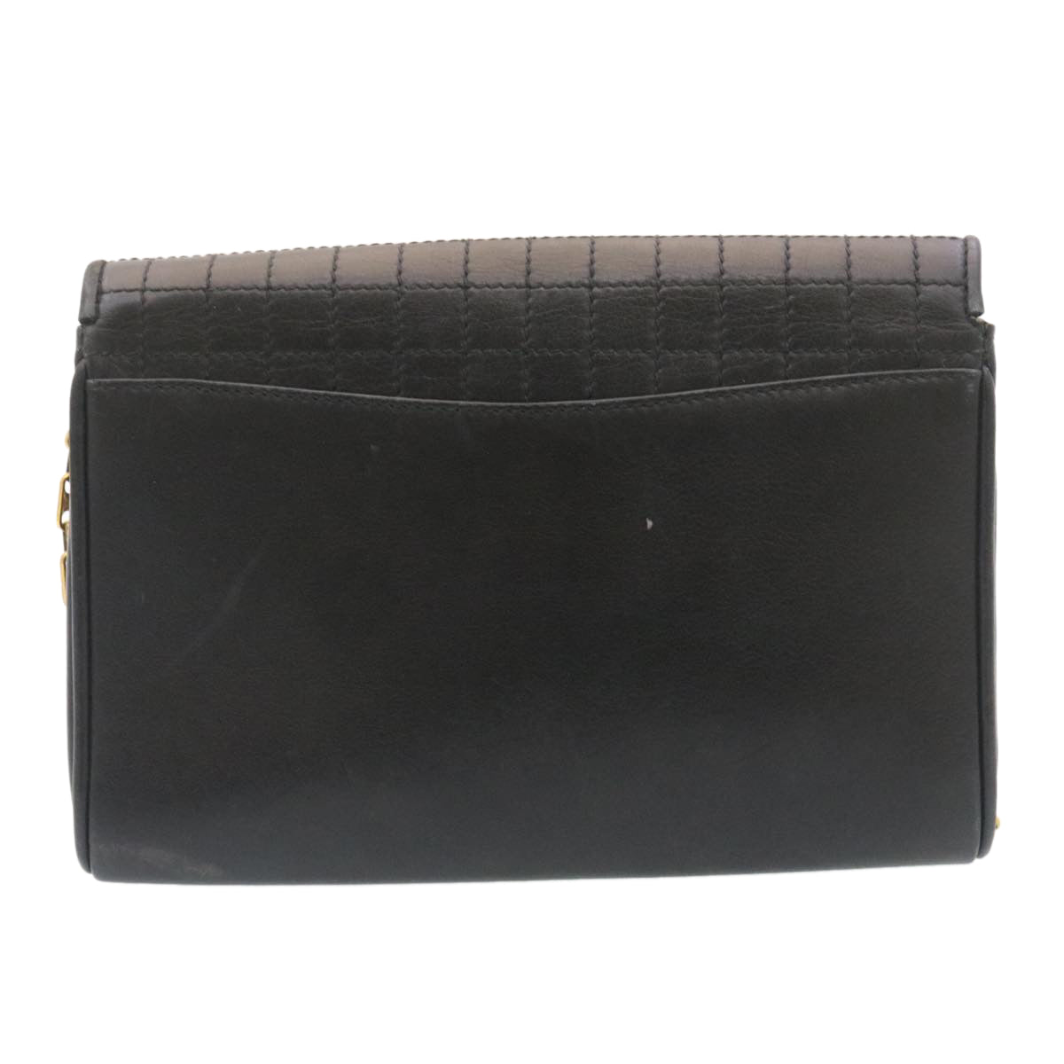 Luxury CELINE Chain Shoulder Bag Leather Black  ar6324