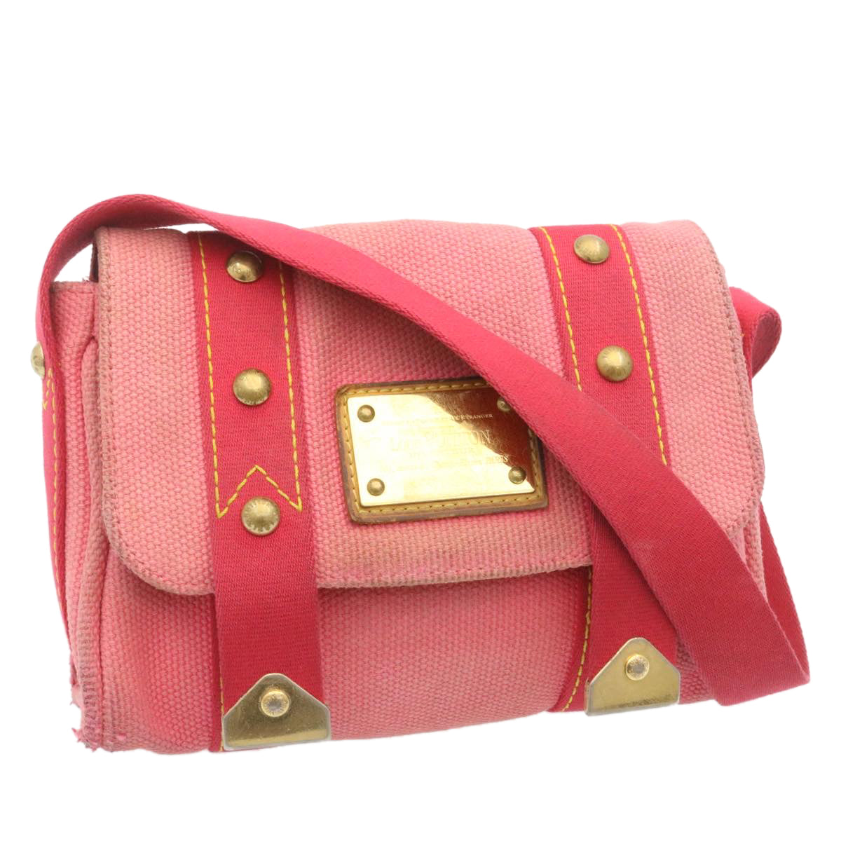 LOUIS VUITTON Antigua Sac Rabat Shoulder Bag Pink LV Auth ar6410