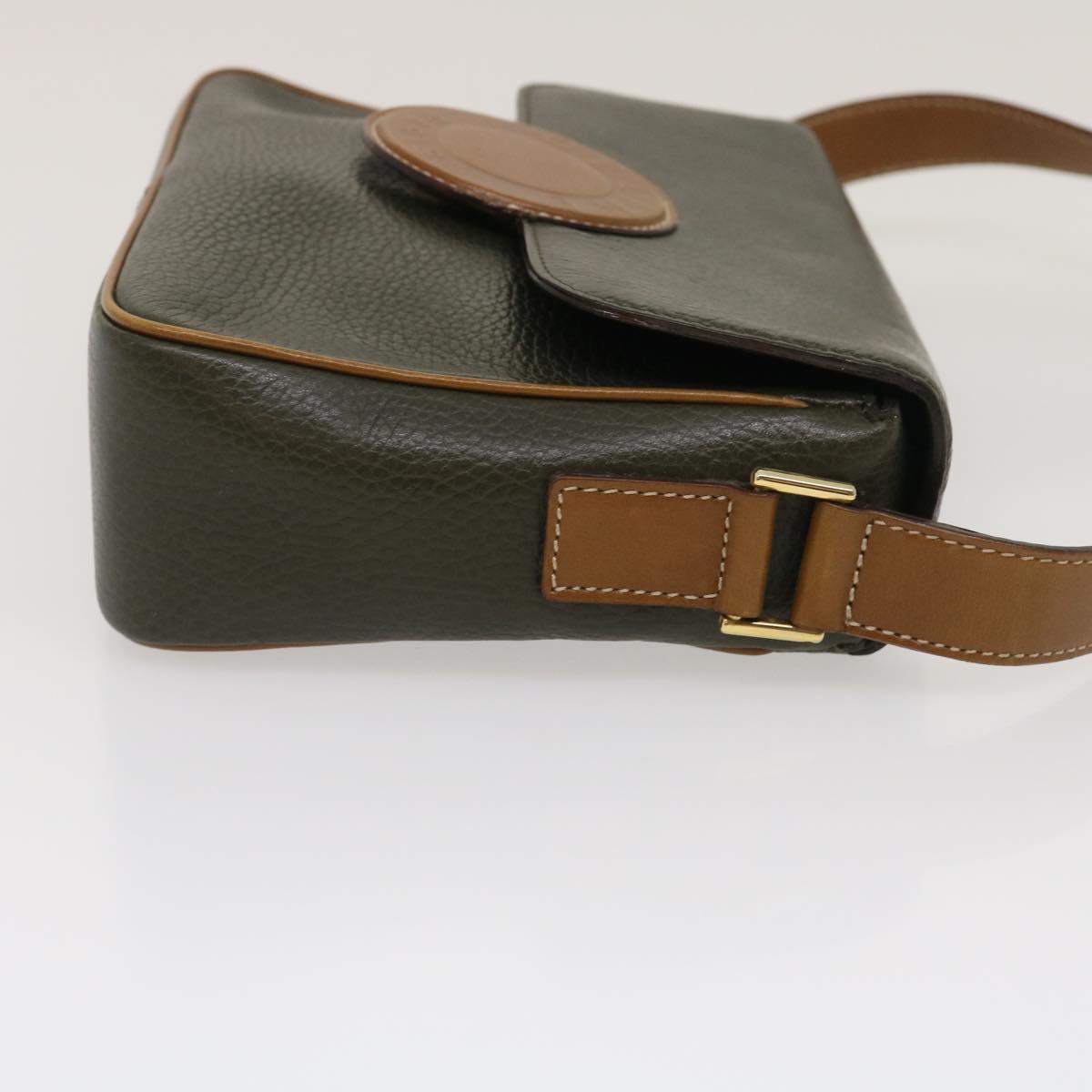 Luxury CELINE Shoulder Bag Leather Gray Brown  ar6880
