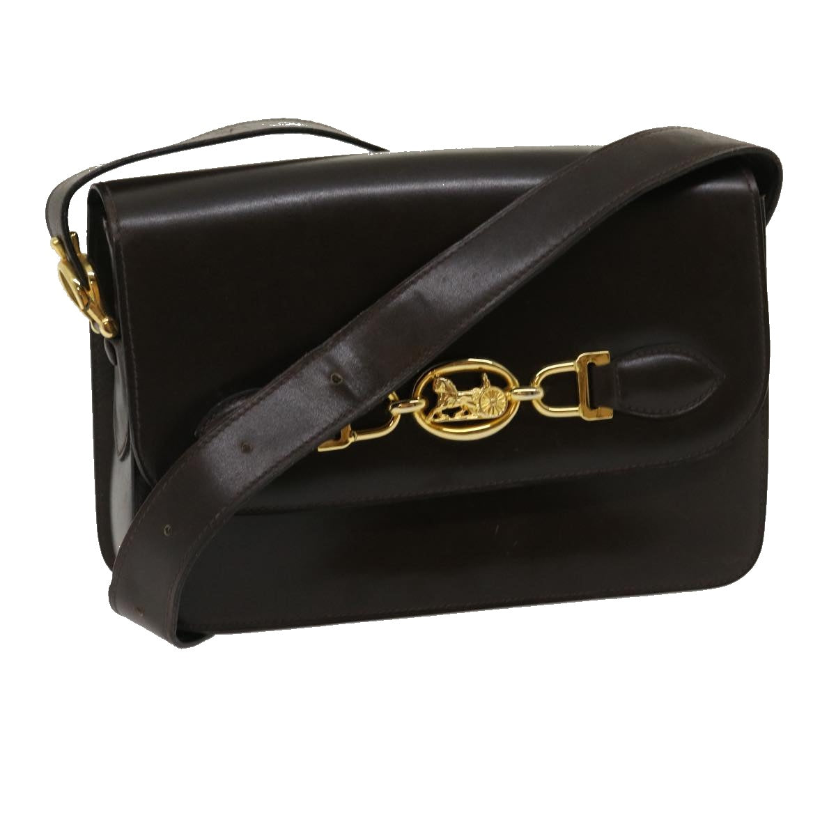 Luxury CELINE Horse Carriage Shoulder Bag Leather Brown  ar7057