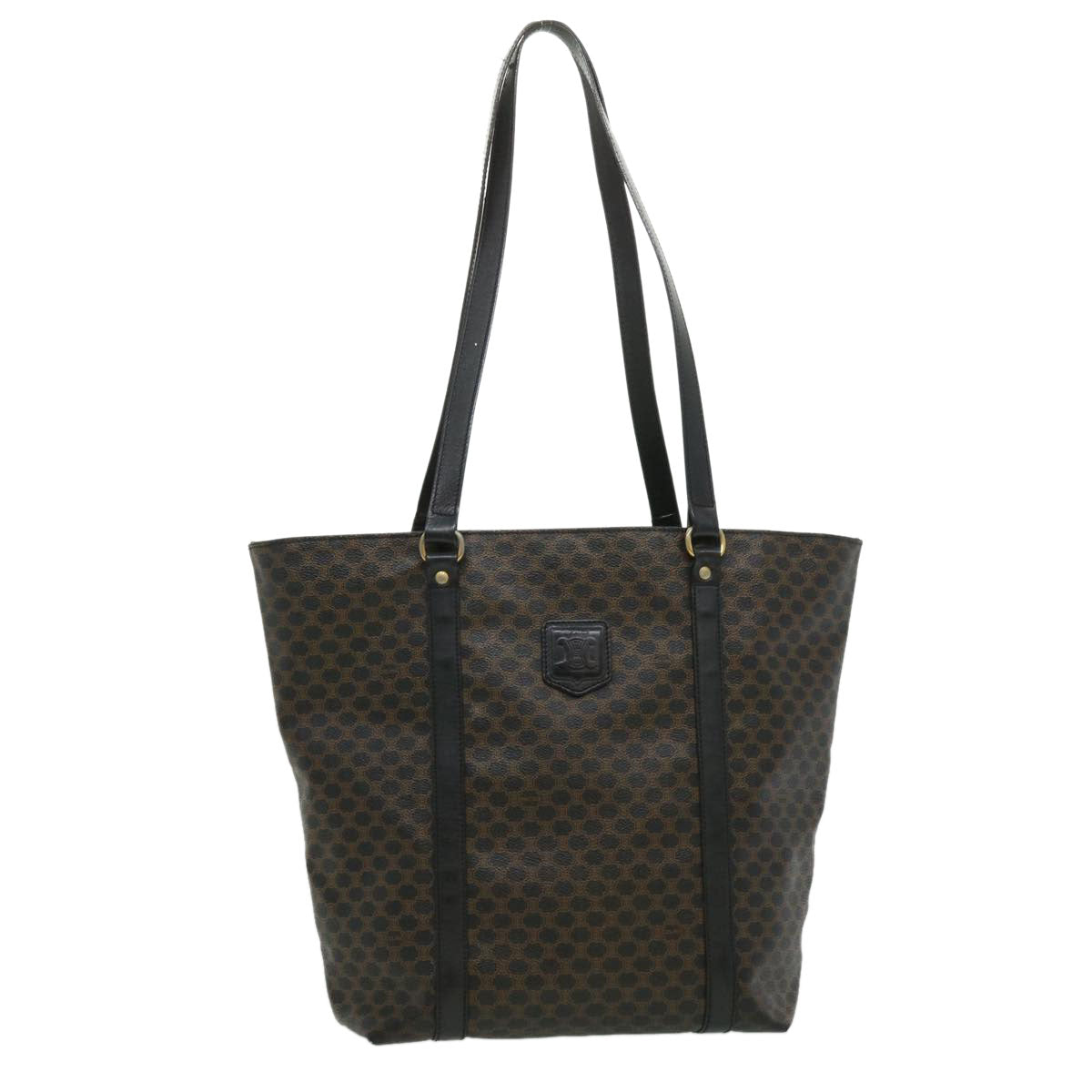 Luxury CELINE Macadam Canvas Tote Bag Black  ar7450