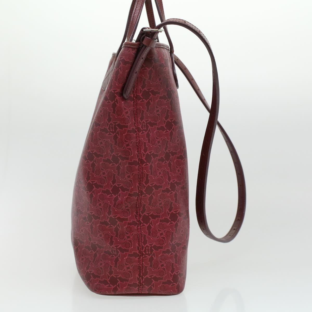 Luxury CELINE Sulky Line Hand Bag PVC Leather 2way Red  ar8225