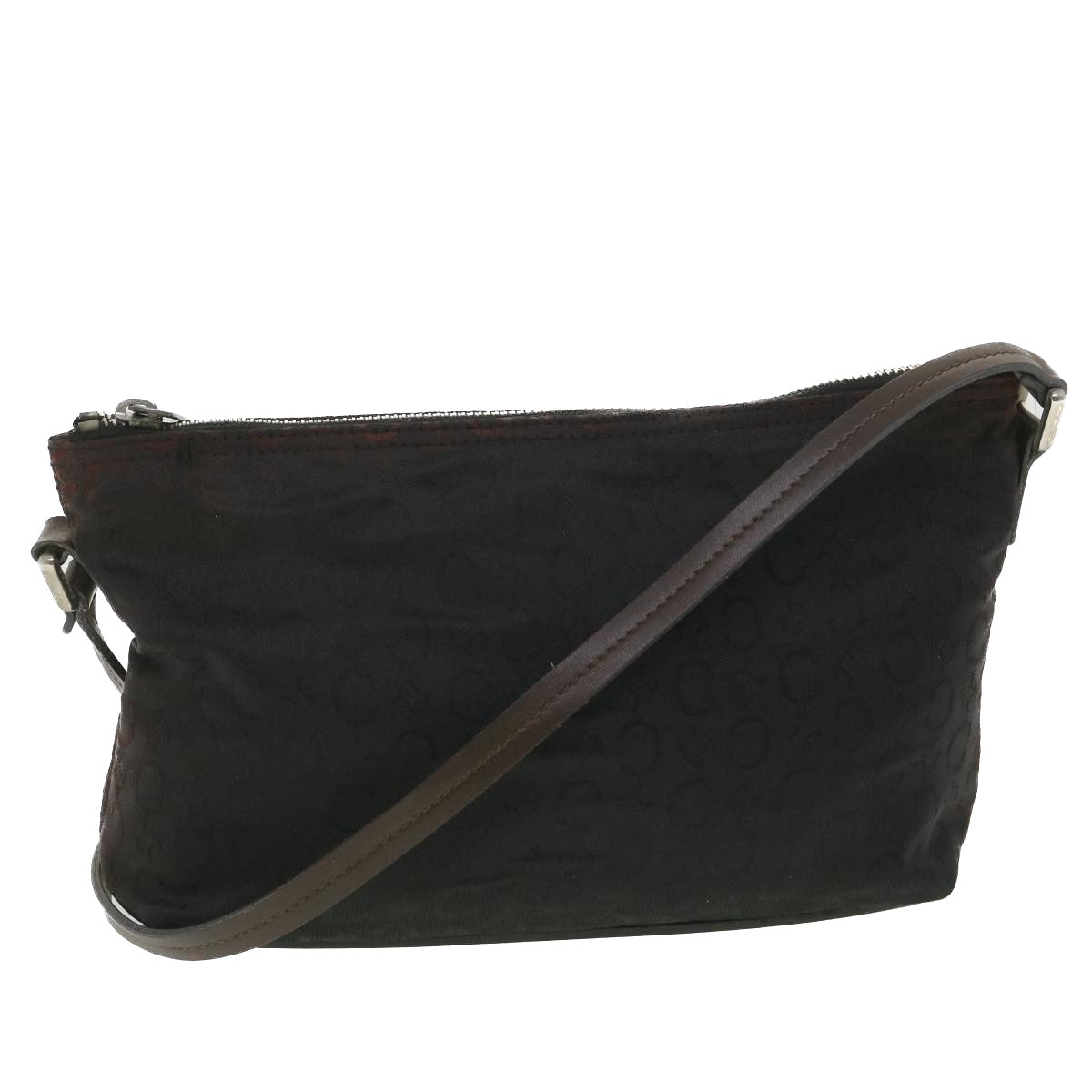 Luxury CELINE C Macadam Canvas Shoulder Bag Black  ar9020