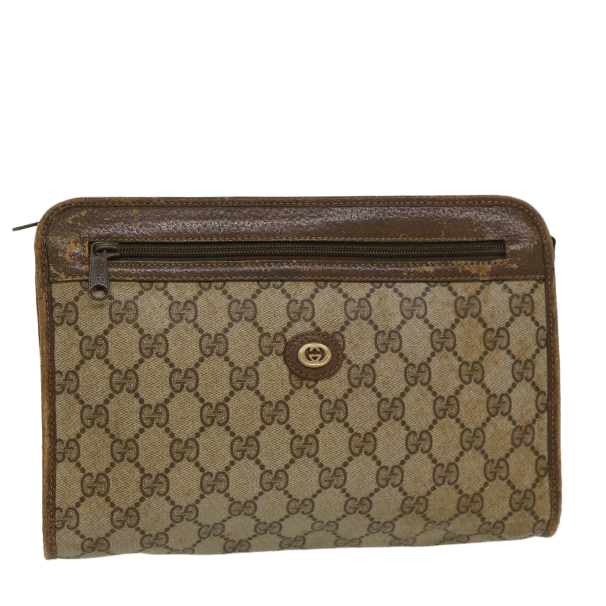 Gucci Leather Canvas Clutch