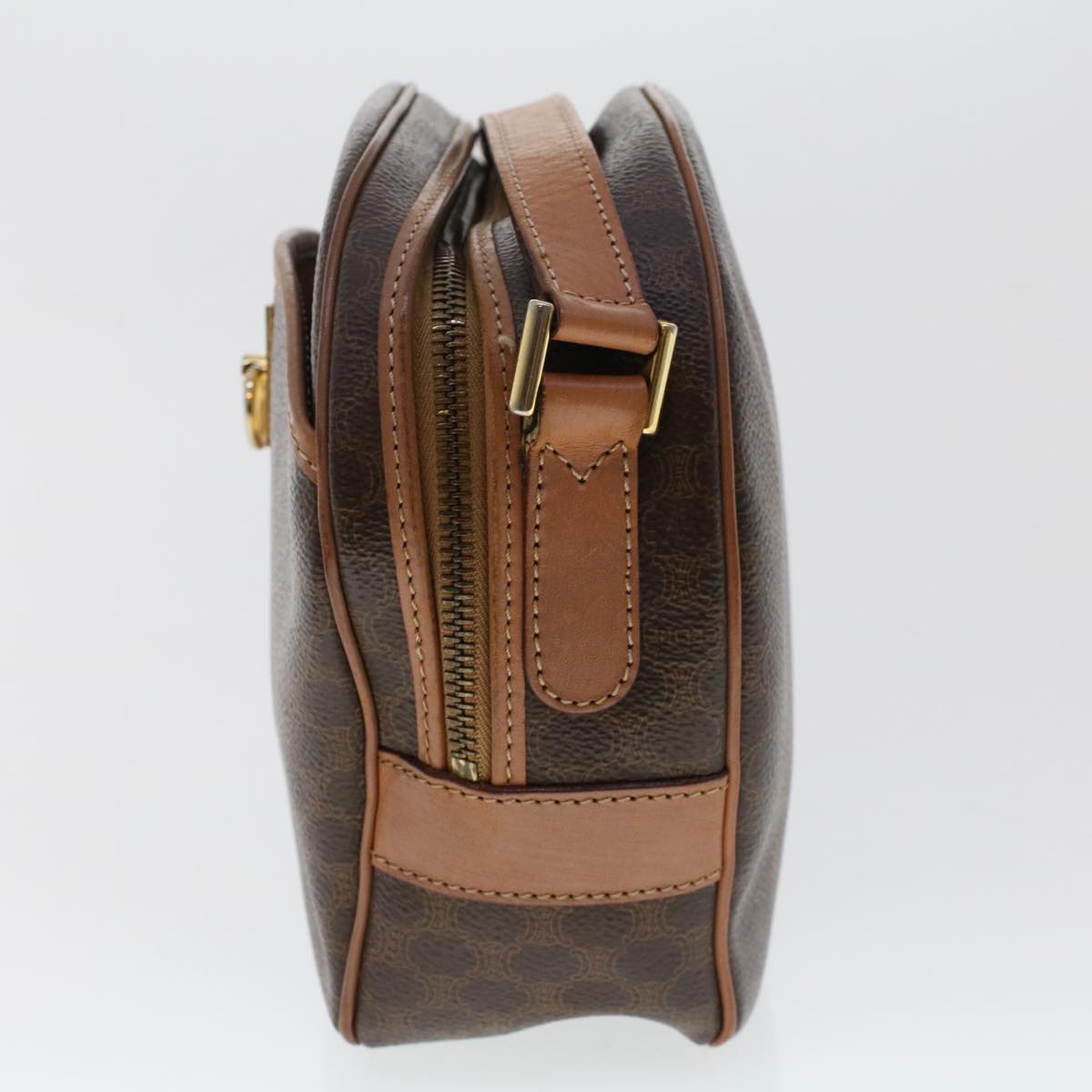 Luxury CELINE Macadam Canvas Shoulder Bag PVC Leather Brown  ar9832