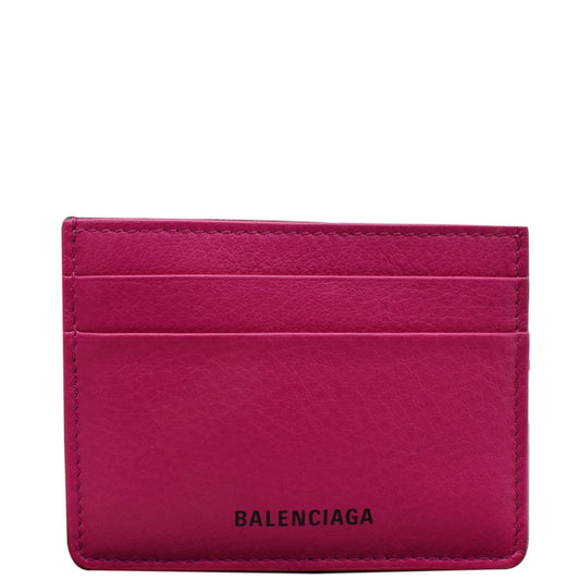 BALENCIAGA Leather Card Holder Pink