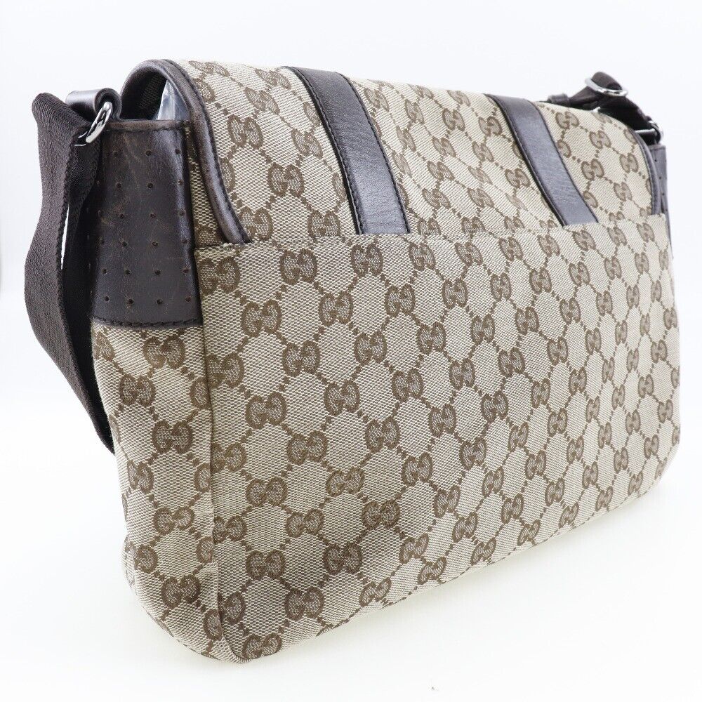 Gucci Leather Canvas Shoulder Bag