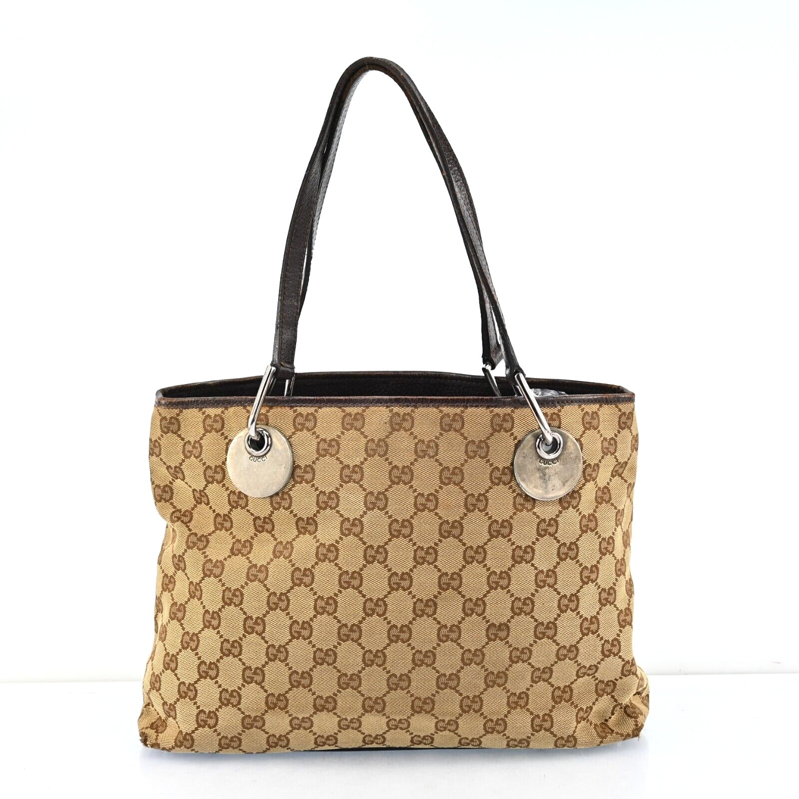 Gucci Monogram Leather Canvas Shoulder Bag