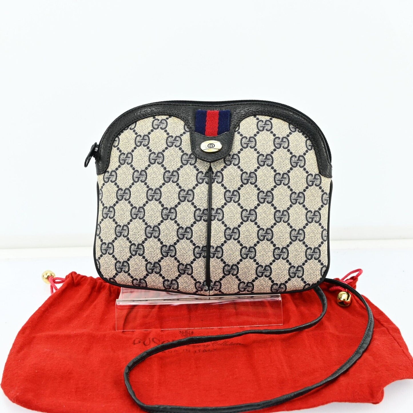 Gucci Monogram Leather Shoulder Bag
