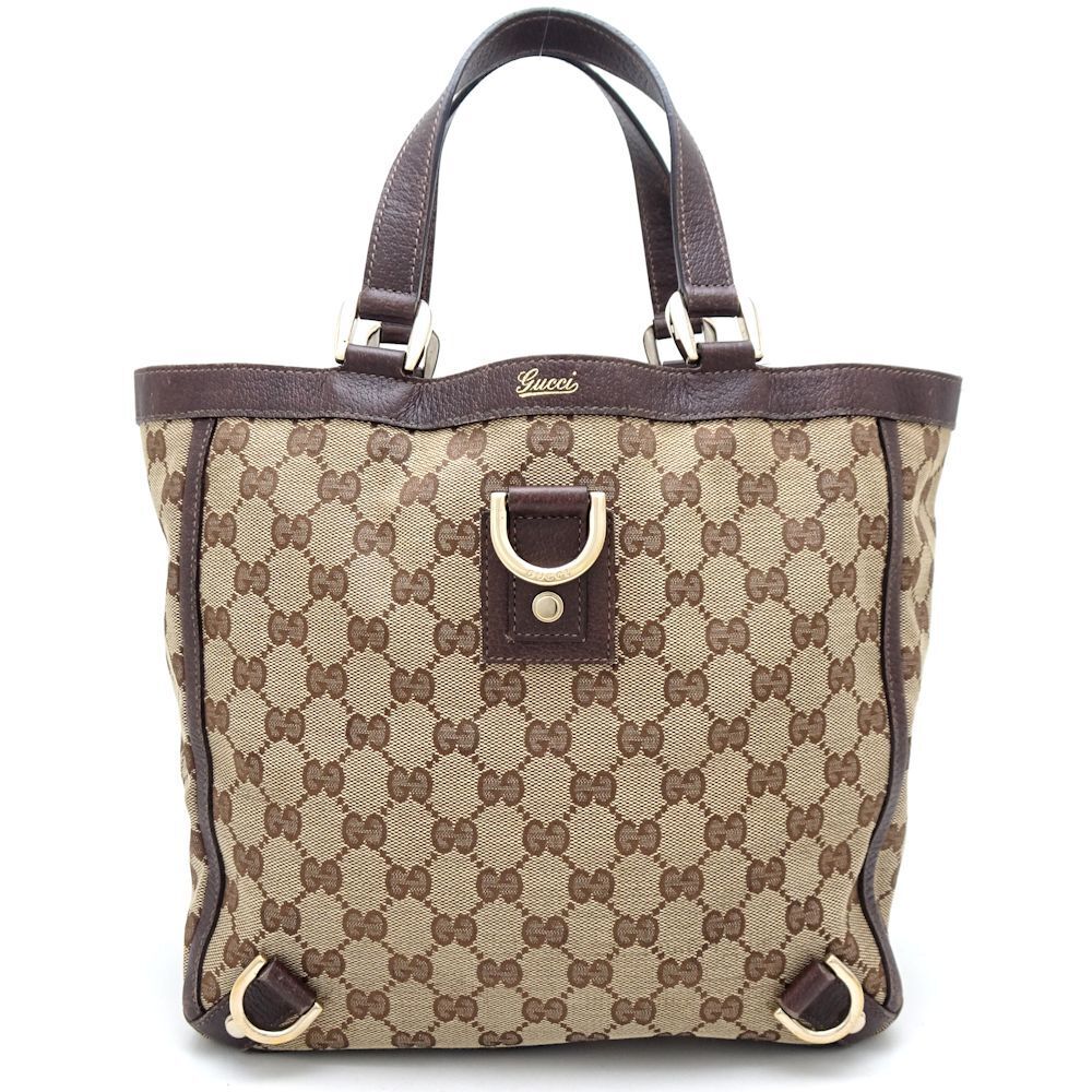 Gucci Monogram Leather Canvas Tote