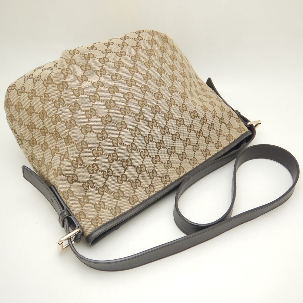 Gucci Monogram Leather Canvas Shoulder Bag