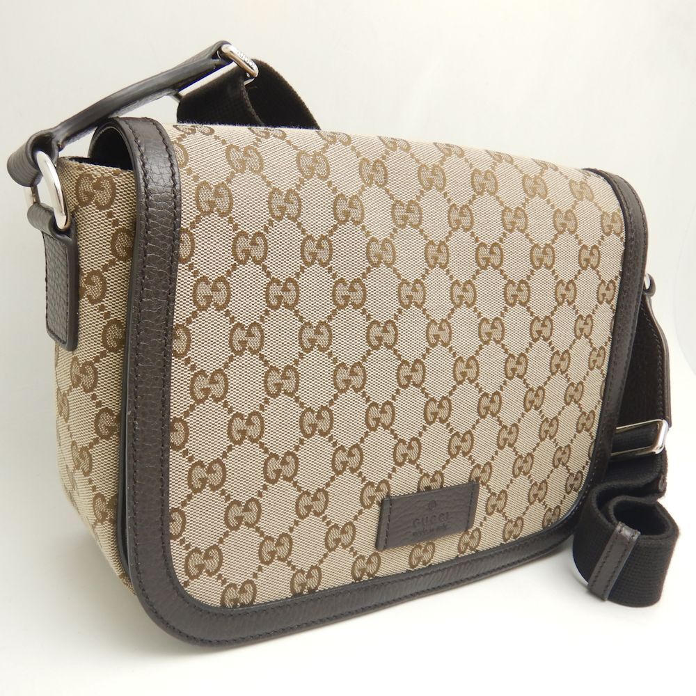 Gucci Monogram Leather Canvas Shoulder Bag