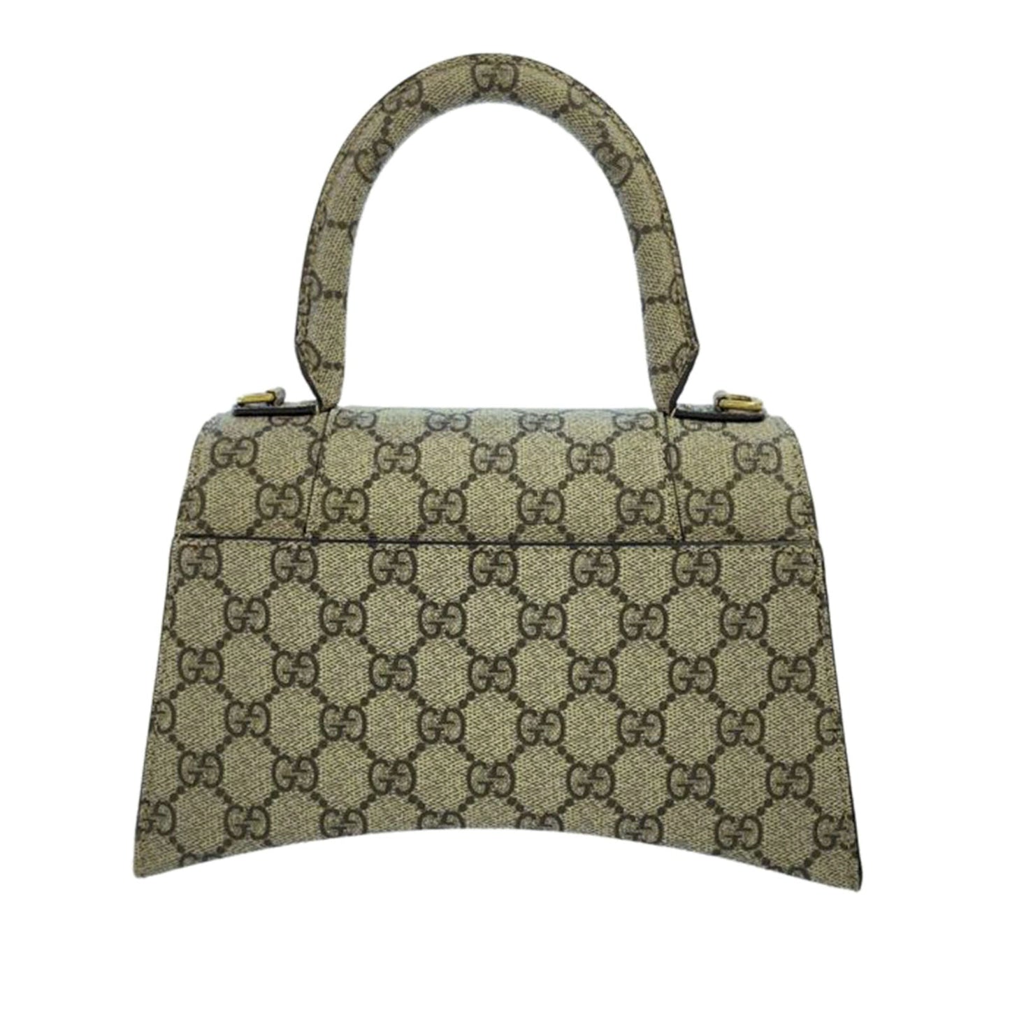 Gucci Twist Leather Canvas Handbag