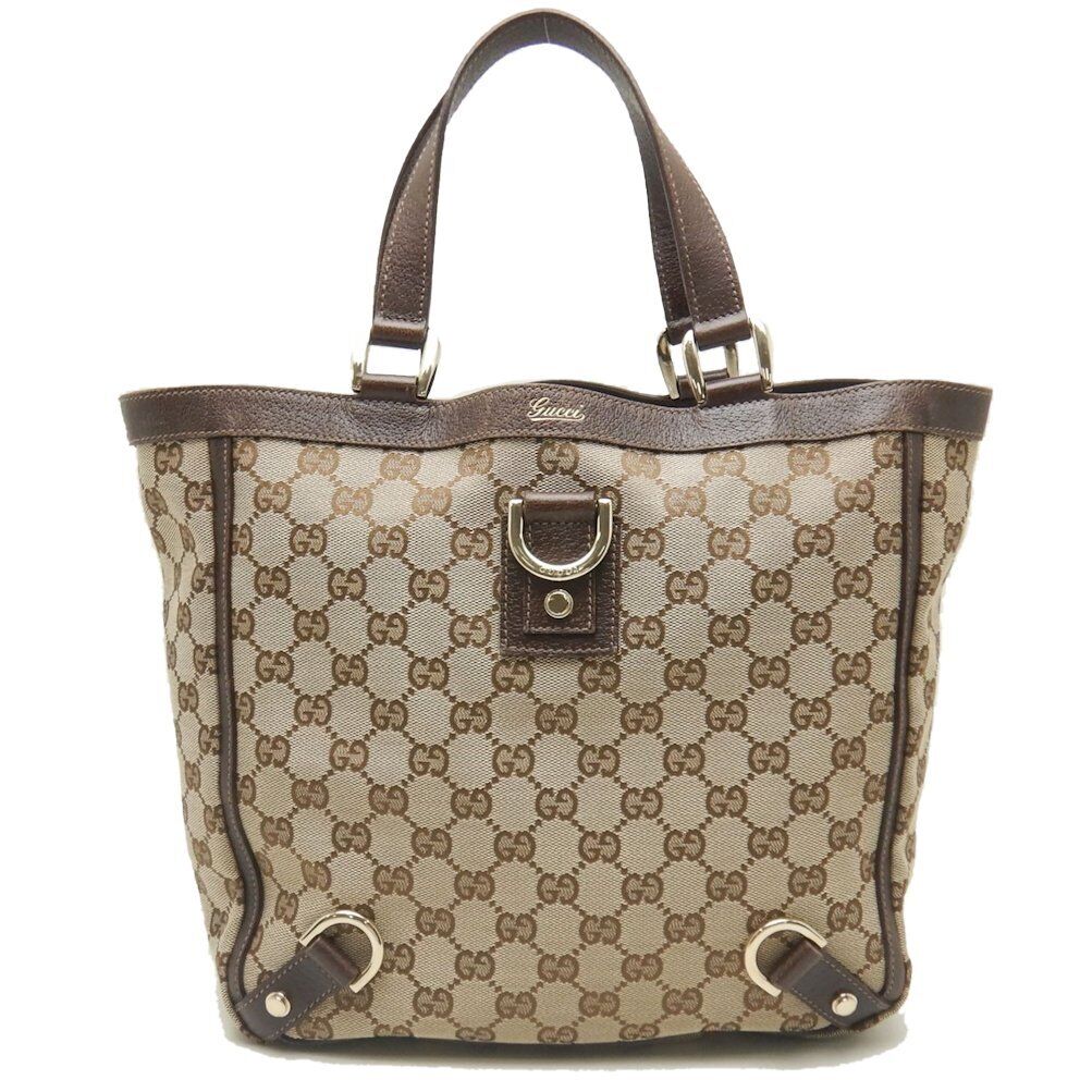 Gucci Monogram Leather Canvas Tote
