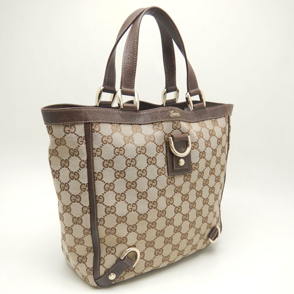 Gucci Monogram Leather Canvas Tote