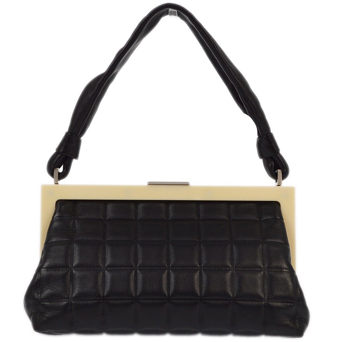 Chanel Black Lambskin Choco Bar Handbag