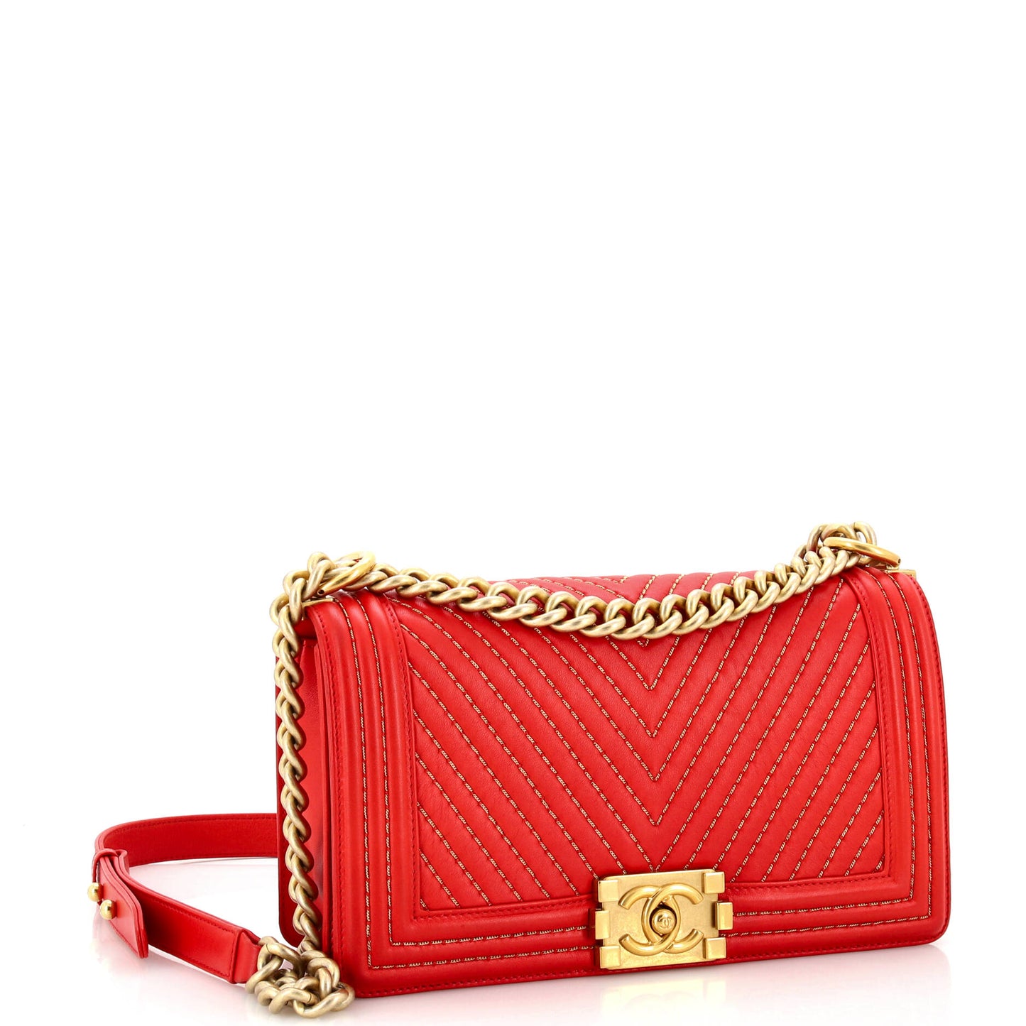 Chanel Boy Flap Bag Chevron Calfskin