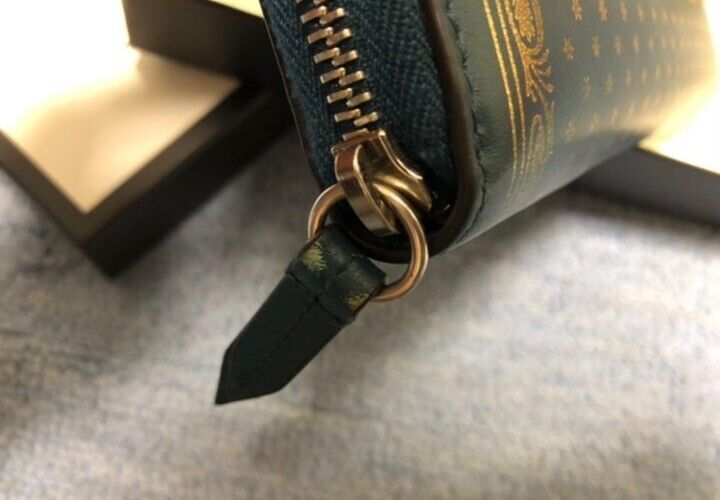 Gucci Sega Long Wallet Round Zip Green