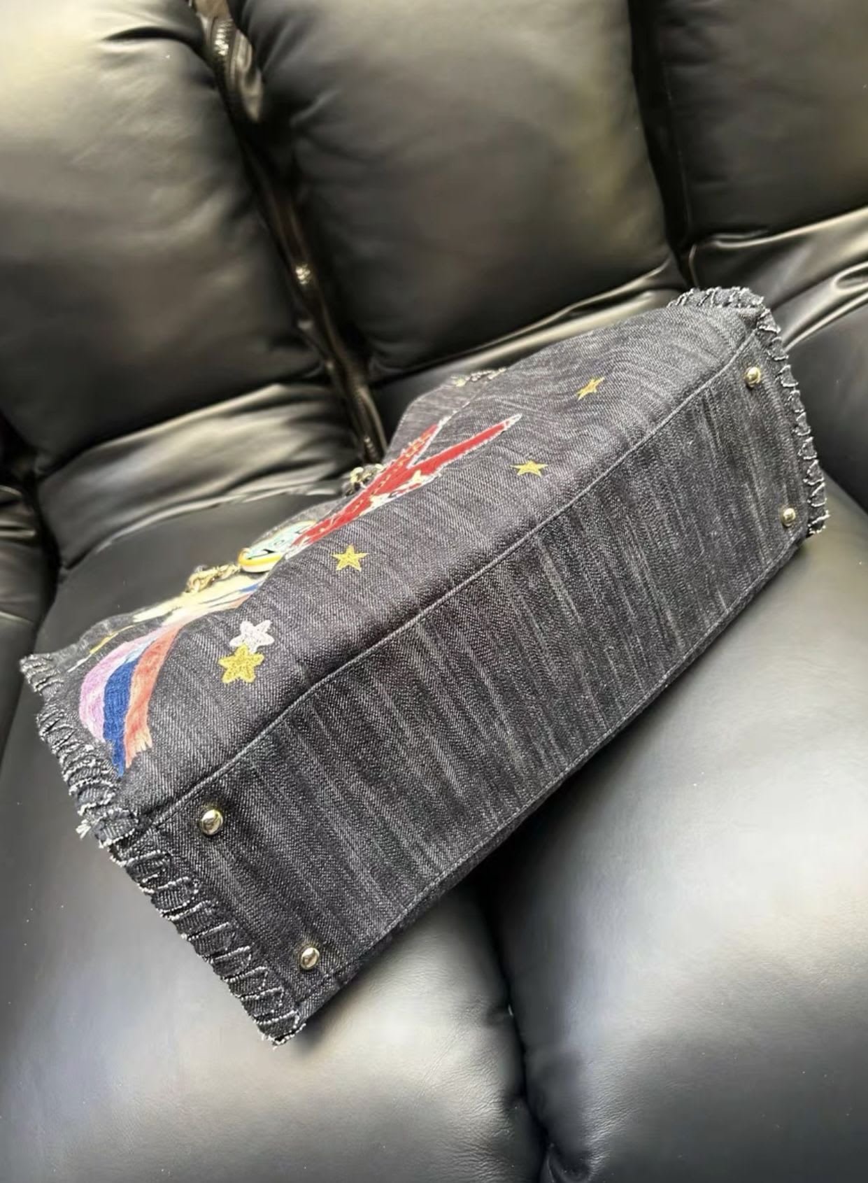 Chanel 20052006 Coco plane denim tote bag