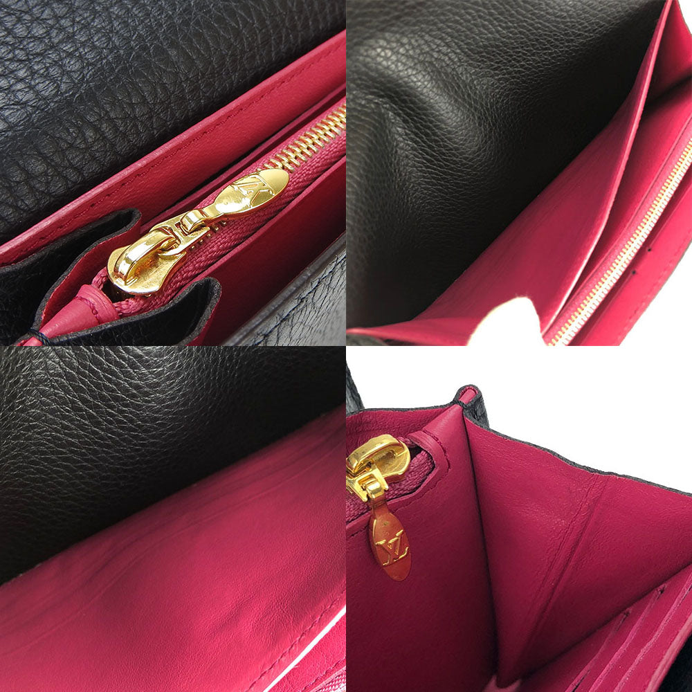 LOUIS VUITTON Long Wallet Purse M61248 leather black Portefeuille Capsine