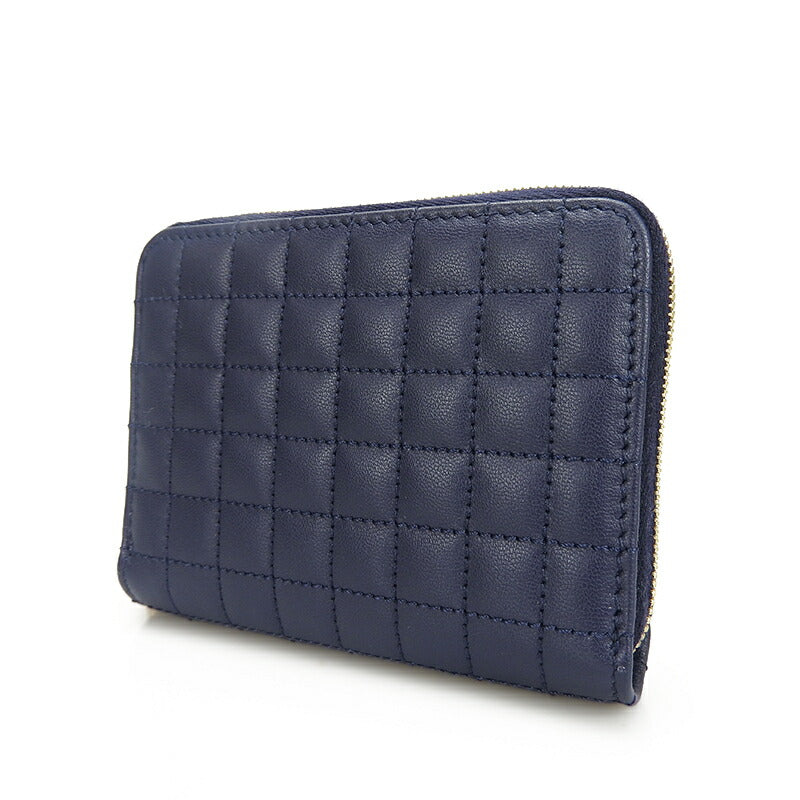 CELINE Card Case 10B663BFL.07BF leather Navy C charm mens(Unisex)