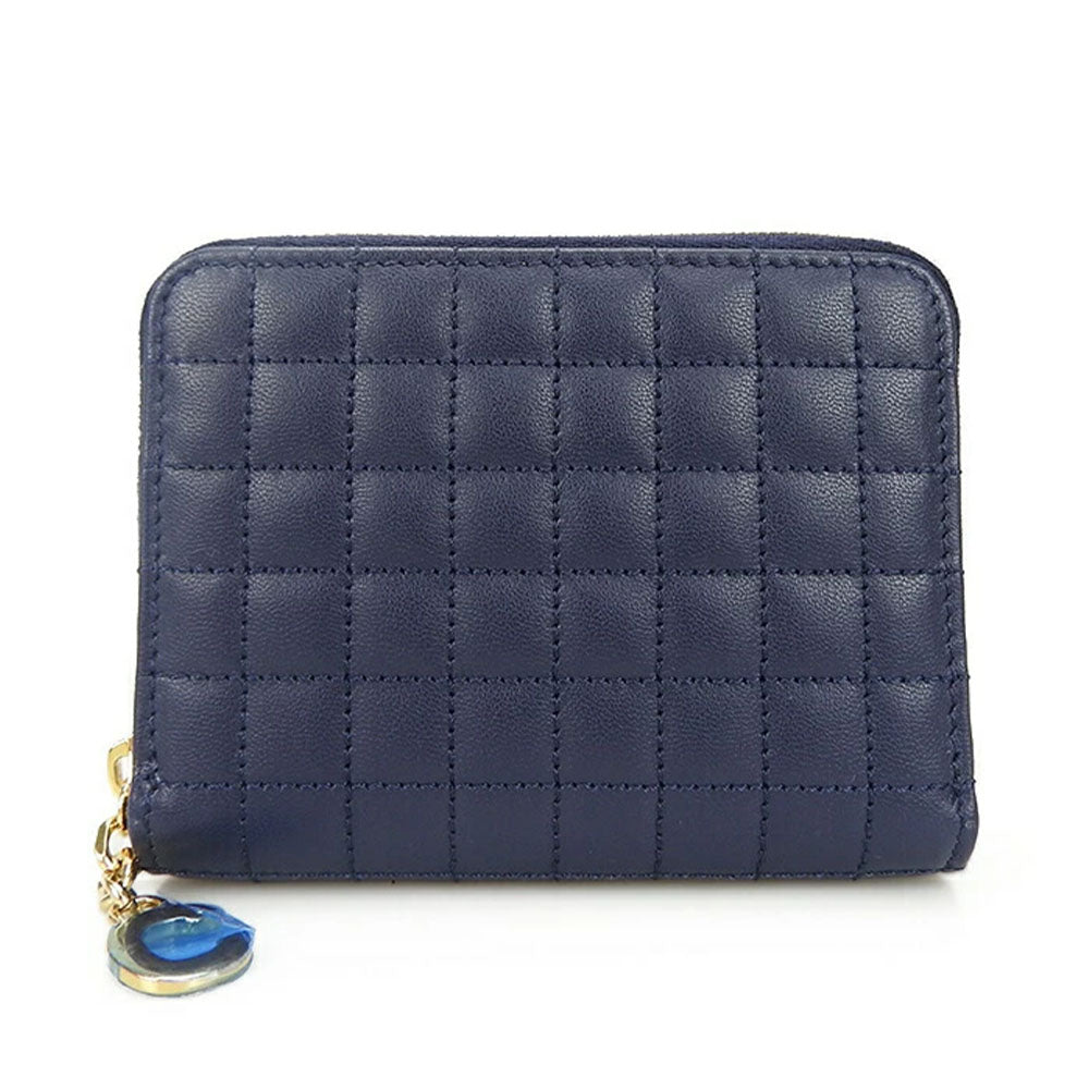 CELINE Card Case 10B663BFL.07BF leather Navy C charm mens(Unisex)