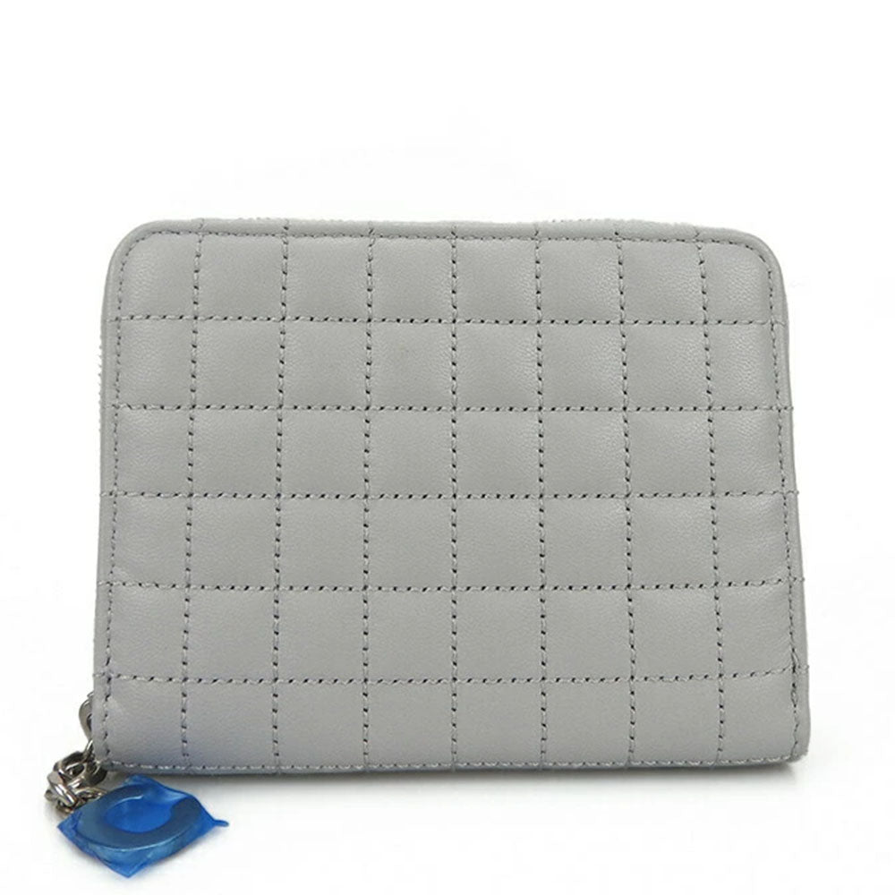 CELINE Card Case 10B663BFL.08GC leather gray C charm Women