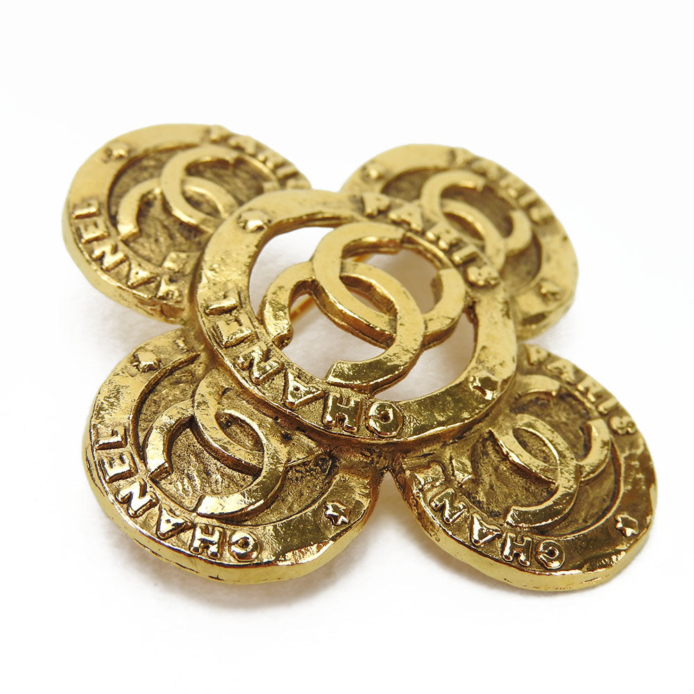 CHANEL Brooch metal gold COCO Mark Women