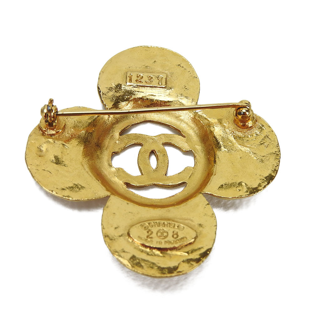 CHANEL Brooch metal gold COCO Mark Women