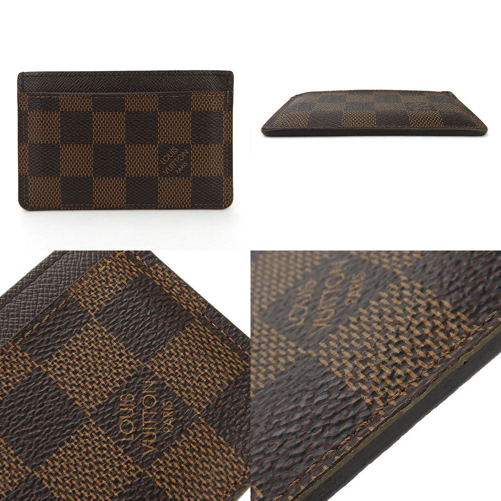 LOUIS VUITTON Card Case N61722 Damier canvas Brown Porte Cartesï¿½ESimple Women(Unisex)