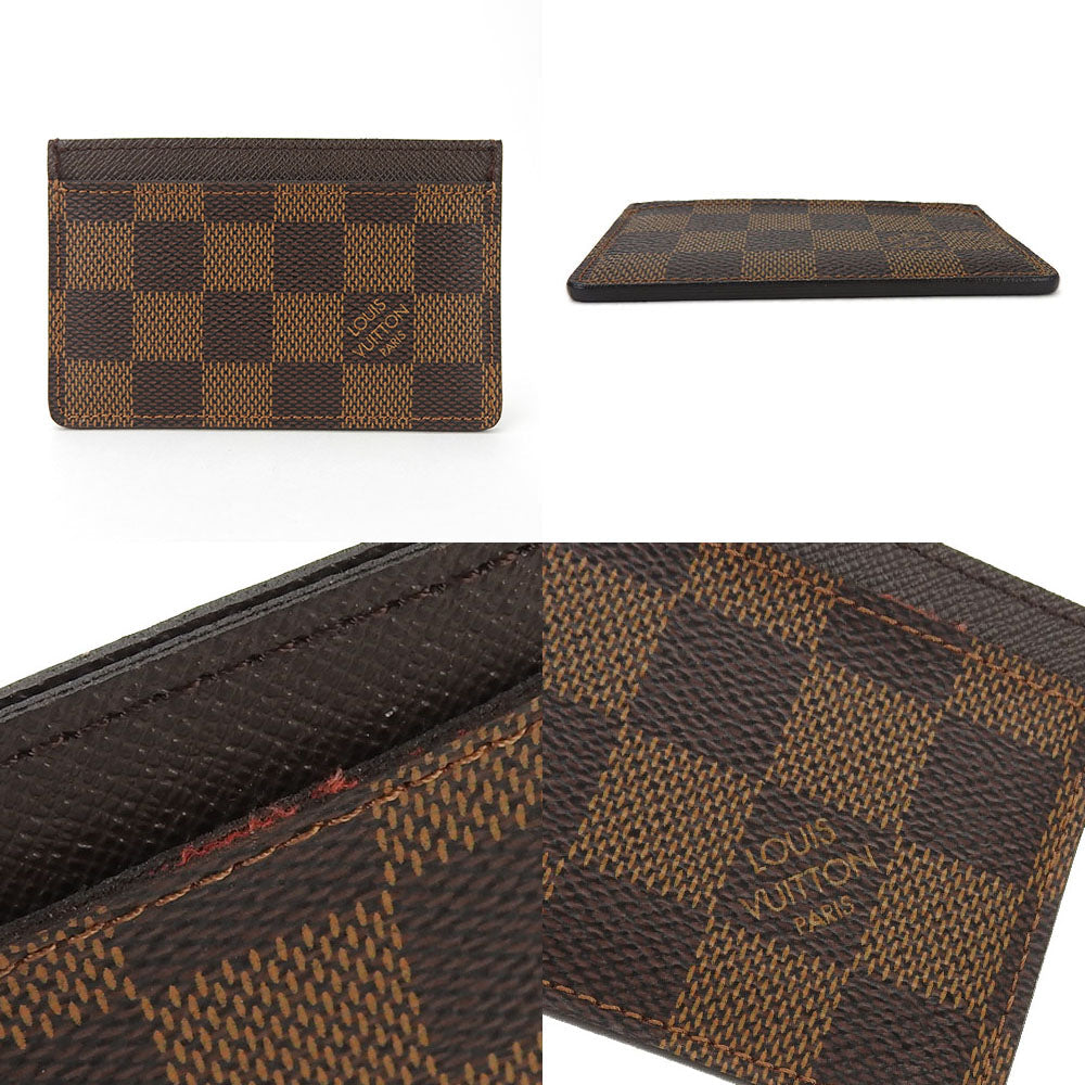LOUIS VUITTON Card Case N61722 Damier canvas Brown Pass Case Card Case Porte Cartesï¿½ESimple mens(Unisex)